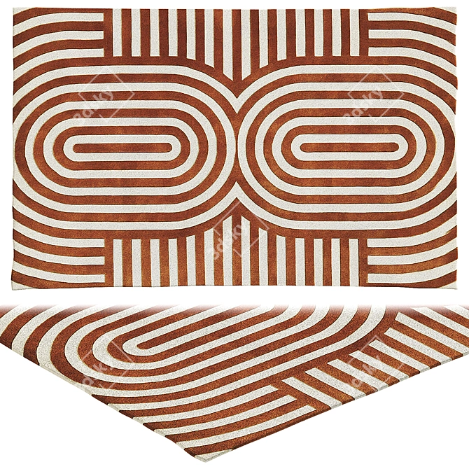 Modern Hand-Tufted Area Rug 3D model image 1
