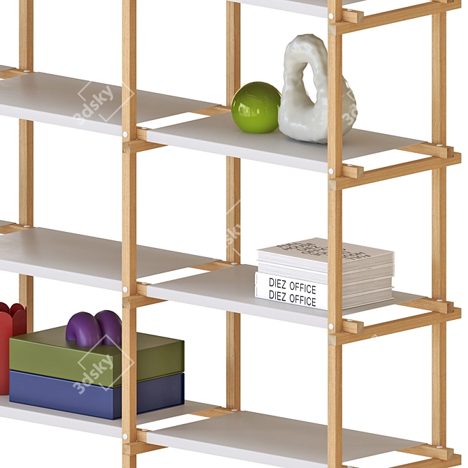 Contemporary HAY Woody Shelving Display 3D model image 2
