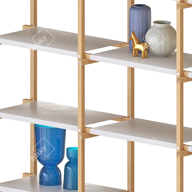 Contemporary HAY Woody Shelving Display 3D model image 3