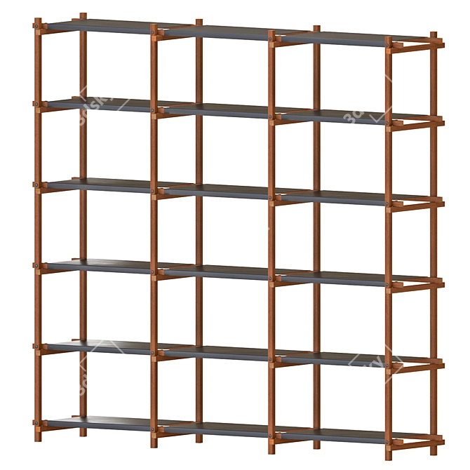 Contemporary HAY Woody Shelving Display 3D model image 4