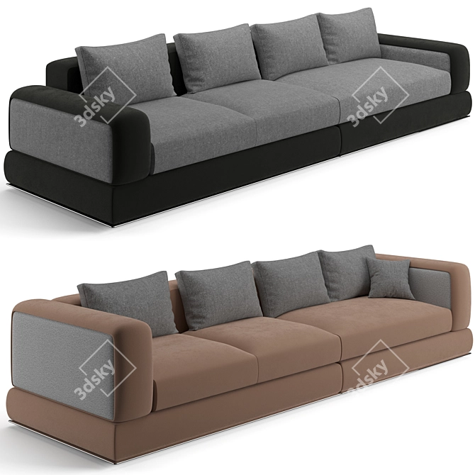 Luxury Bentley Home 348cm Sofa 3D model image 1