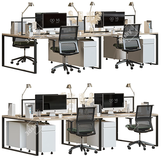 Modern Office Furniture Set 3D model image 1