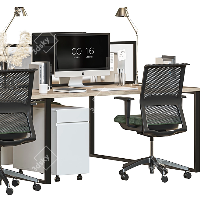 Modern Office Furniture Set 3D model image 2