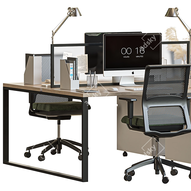 Modern Office Furniture Set 3D model image 3
