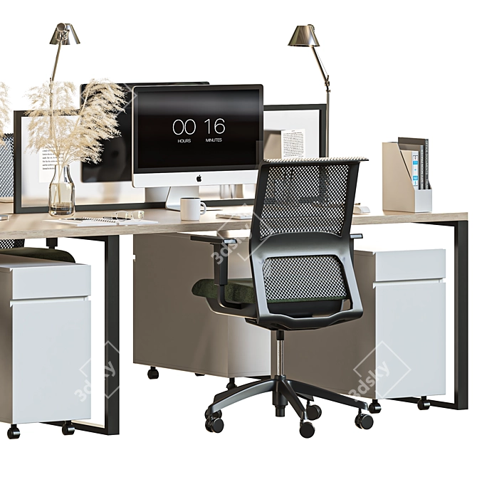 Modern Office Furniture Set 3D model image 4