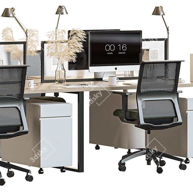 Modern Office Furniture Set 3D model image 5
