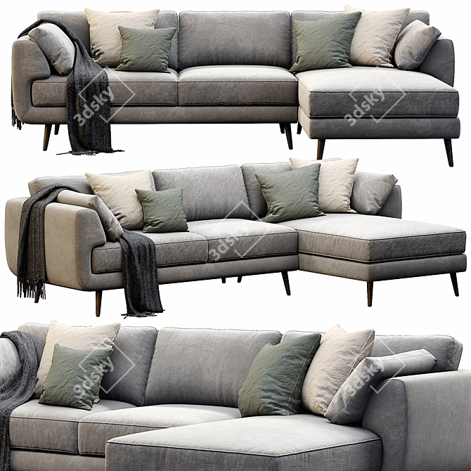 Luxury Chaise Lounge Rimella 3D 3D model image 1