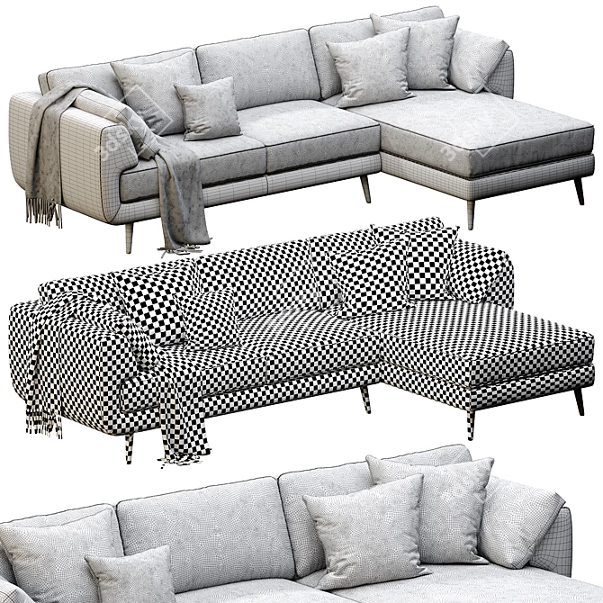 Luxury Chaise Lounge Rimella 3D 3D model image 6