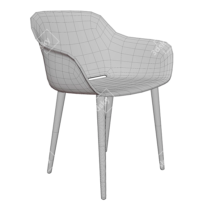 Eco-Friendly Babila XL Armchair 3D model image 2