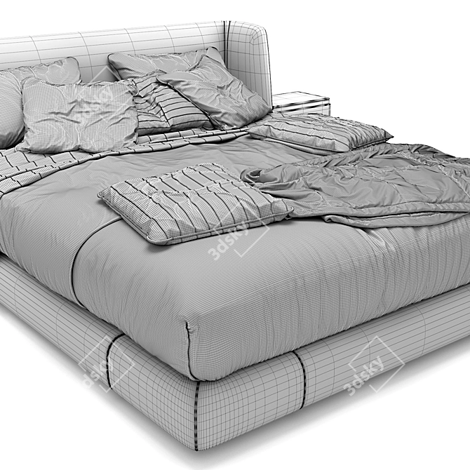 Luxury Reeves Minotti Bed Set 3D model image 4