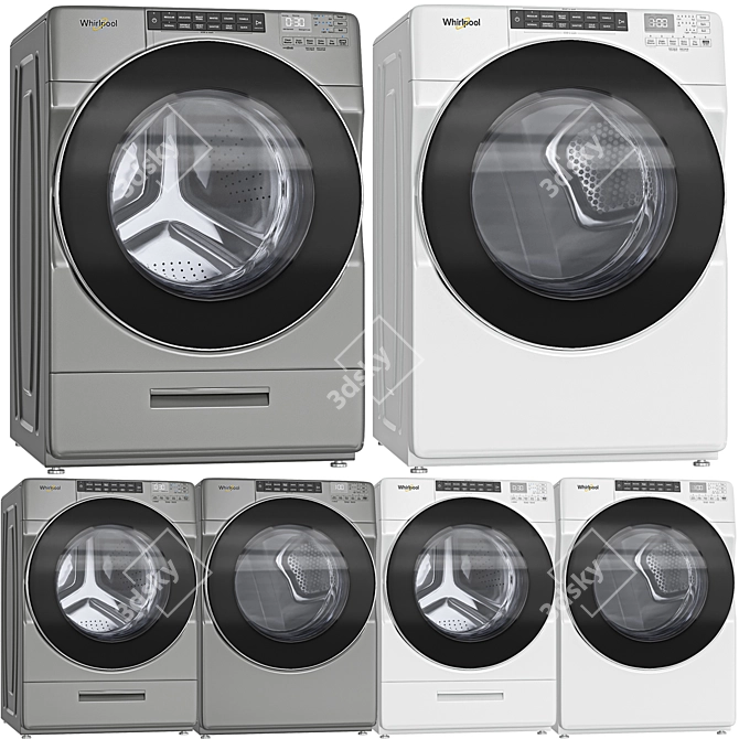 Whirlpool WFW6620HC Washer Dryer Set 3D model image 1