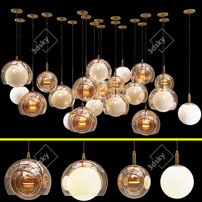  Modular Sfera Pendant Lights 3D model image 3
