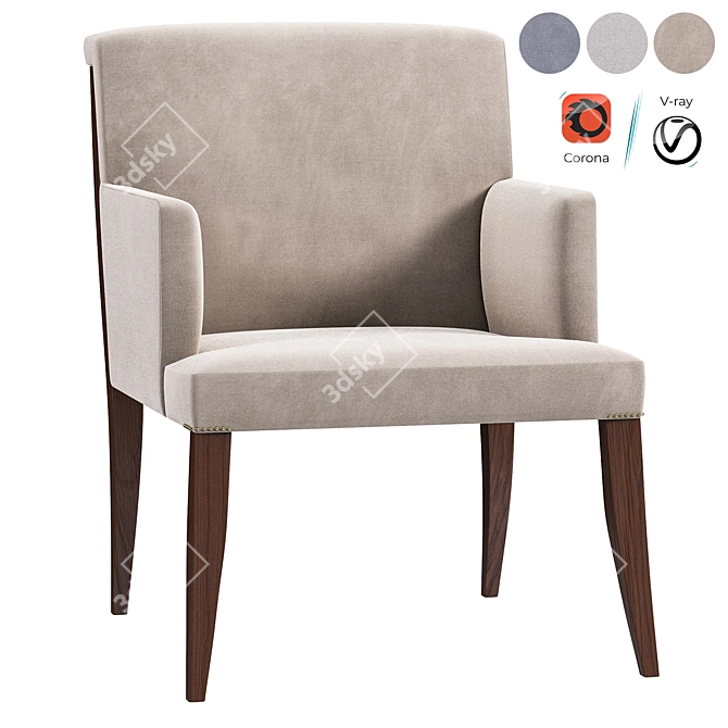 Contemporary Designer Dining Armchair 3D model image 1