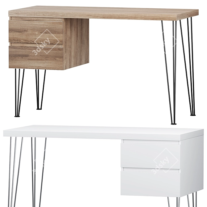 Modern Novum Writing Desk 3D model image 1