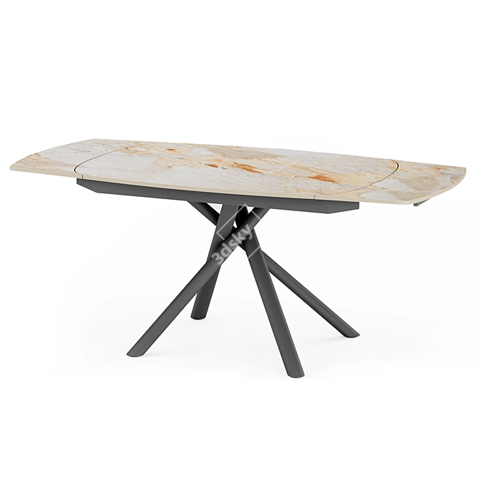 Salerno Folding Table with Ceramic Tabletop 3D model image 3