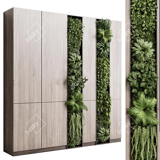 Wooden Framed Vertical Garden Cabinet 3D model image 1