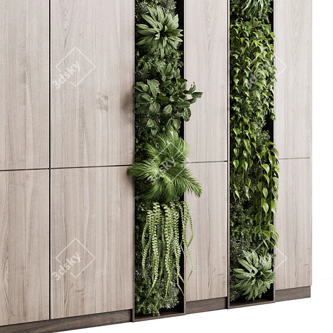 Wooden Framed Vertical Garden Cabinet 3D model image 4