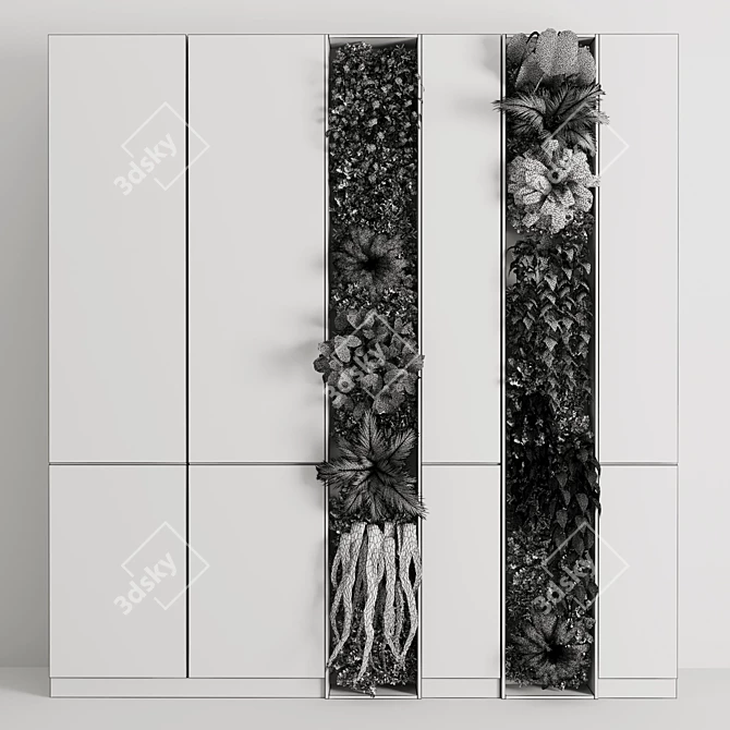 Wooden Framed Vertical Garden Cabinet 3D model image 5