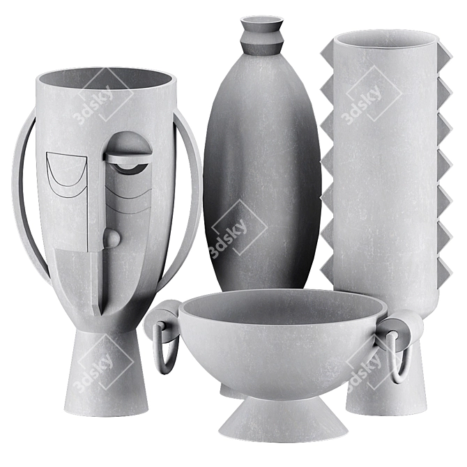 Modern Stylish Er Vases Set 3D model image 2