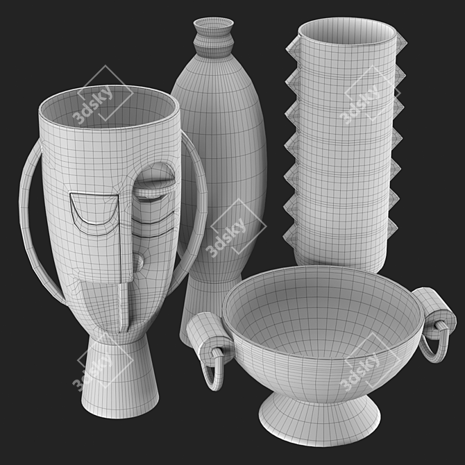 Modern Stylish Er Vases Set 3D model image 5
