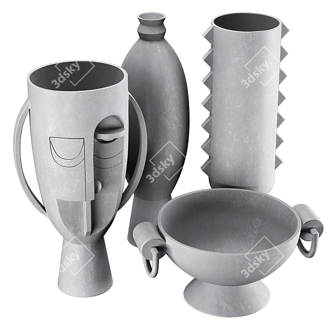 Modern Stylish Er Vases Set 3D model image 6