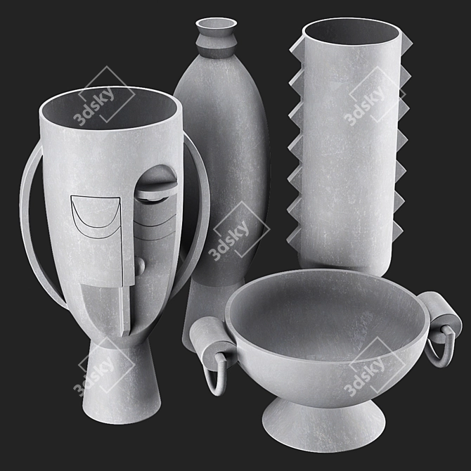 Modern Stylish Er Vases Set 3D model image 7