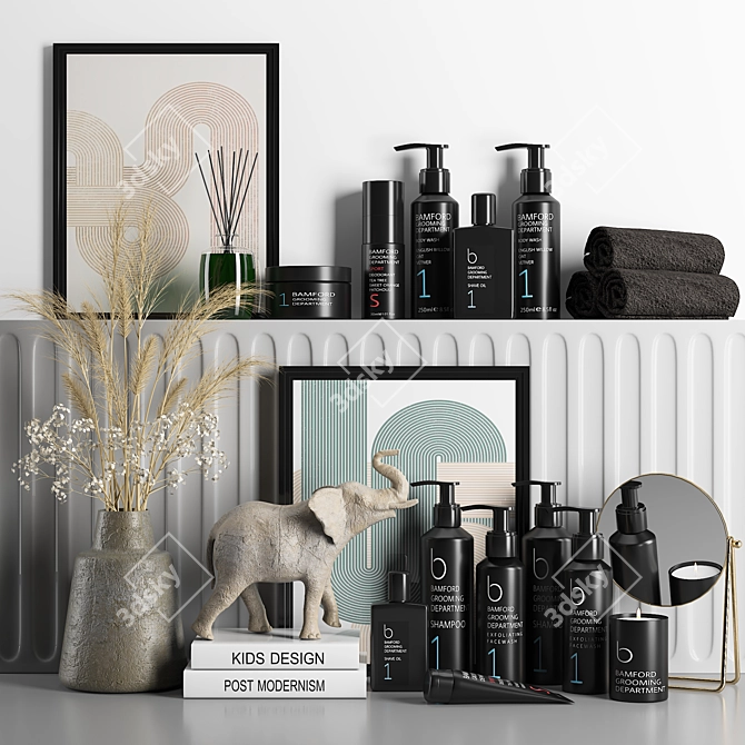  Modern Bathroom Accessories Set 3D model image 1
