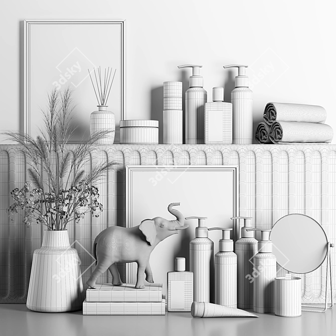  Modern Bathroom Accessories Set 3D model image 5