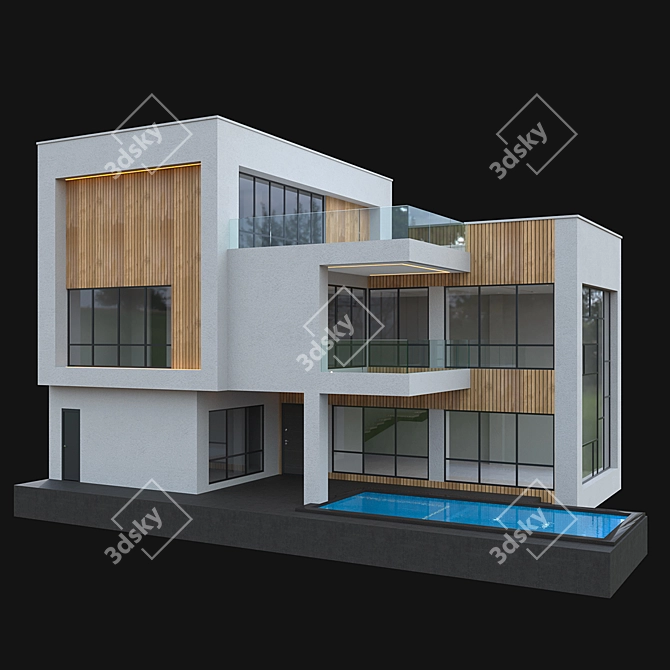 Elegant Modern Villa 01 - 3D Model 3D model image 4