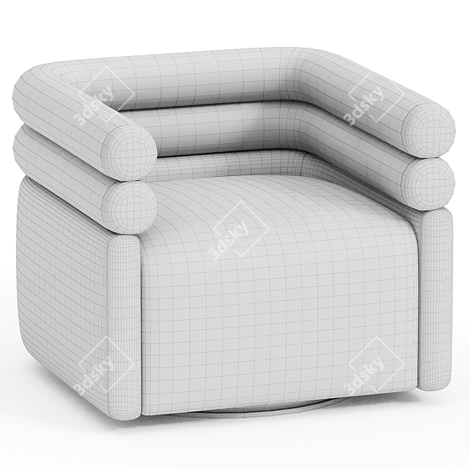 Hampton Cream Swivel Chair: Evie 3D model image 3