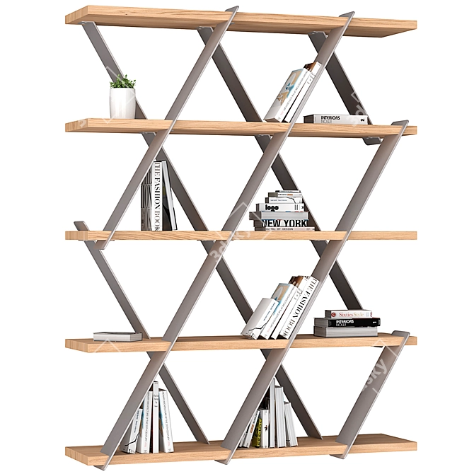 Modern 5-Shelf Storage Unit [1800x1400x410] 3D model image 1