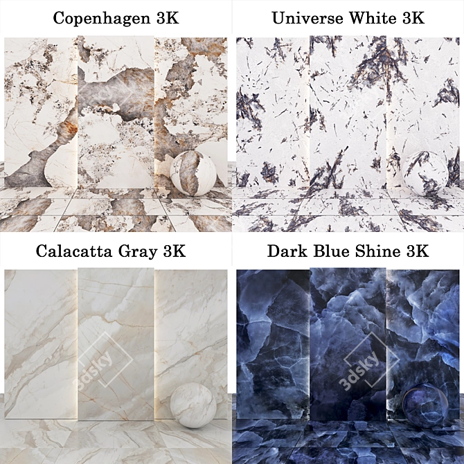 Marble Texture Collection Set 3D model image 4