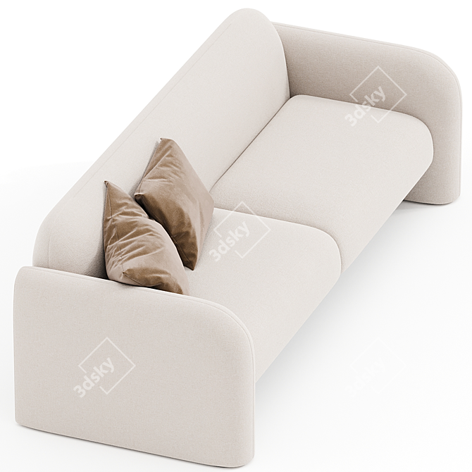 Elegant Niles Sofa: Steel Perfection 3D model image 2