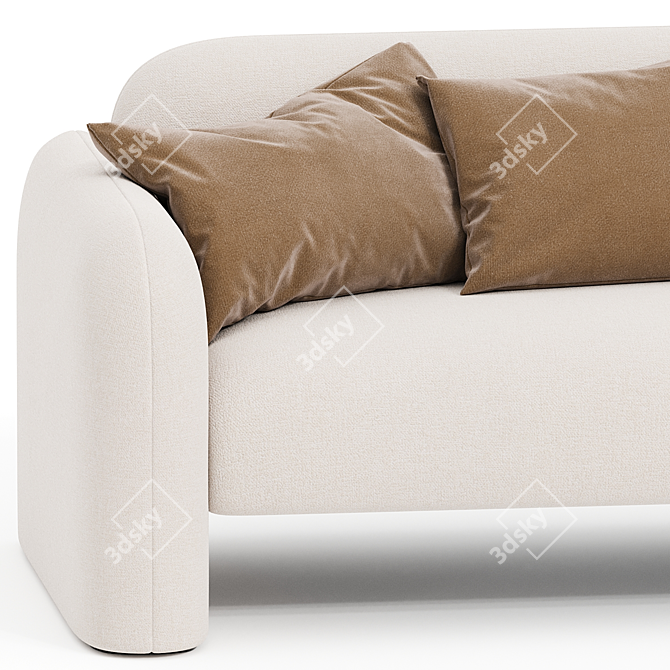 Elegant Niles Sofa: Steel Perfection 3D model image 3
