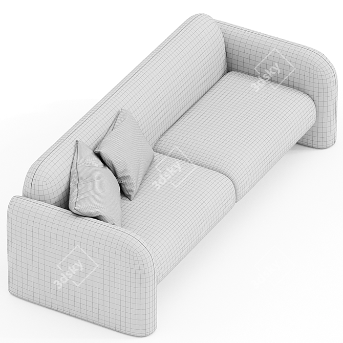 Elegant Niles Sofa: Steel Perfection 3D model image 4