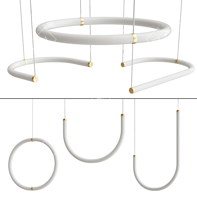 Sleek LED Pendant Lamp Collection 3D model image 1