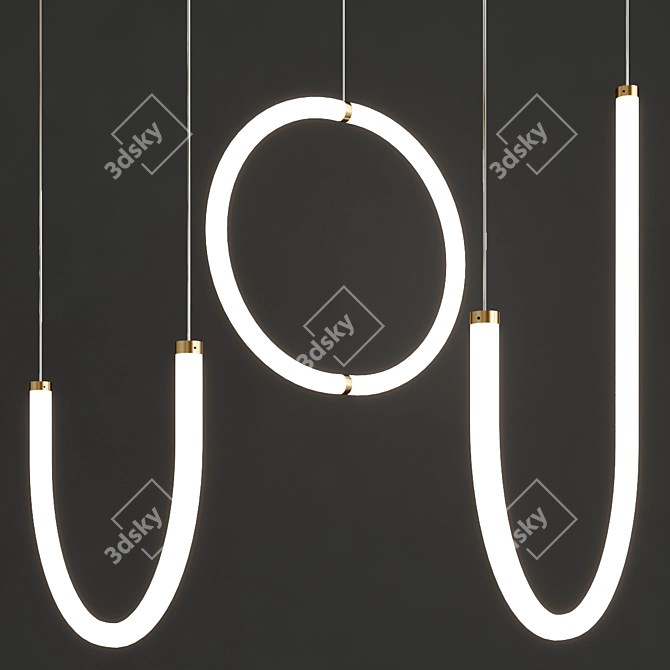 Sleek LED Pendant Lamp Collection 3D model image 2