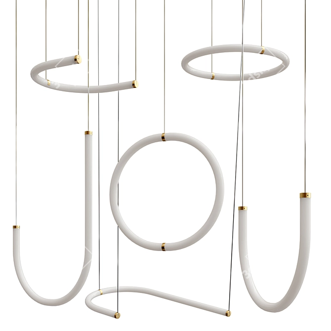 Sleek LED Pendant Lamp Collection 3D model image 3