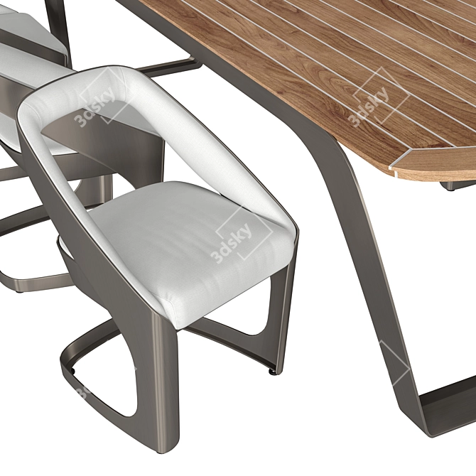 Ocean Wave Inspired Outdoor Dining 3D model image 2