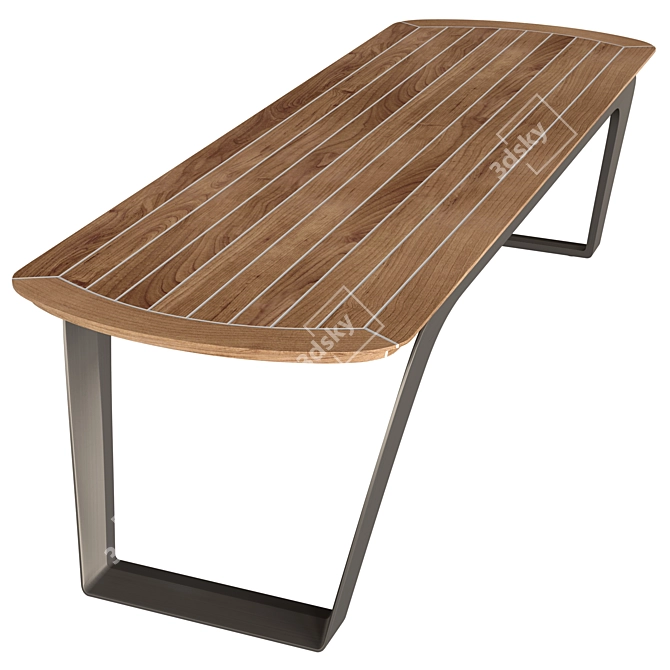 Ocean Wave Inspired Outdoor Dining 3D model image 5