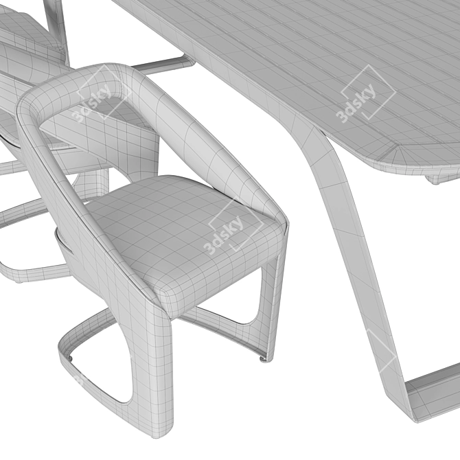 Ocean Wave Inspired Outdoor Dining 3D model image 7
