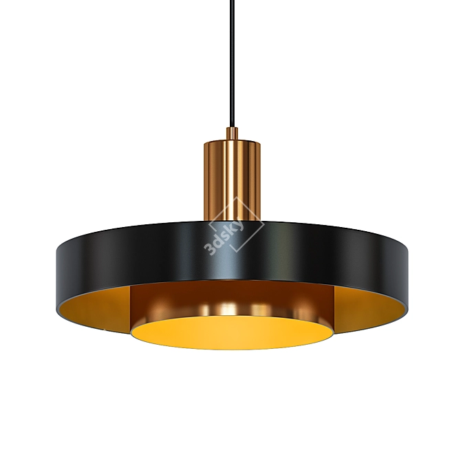 Retro Danish Copper Pendant Light 3D model image 1