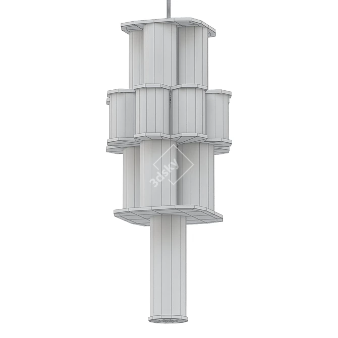 Modern Orbital Chandelier Design 3D model image 2