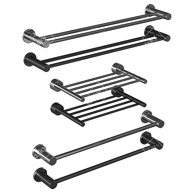 Bathlife Towel Rack Triple 3D model image 1