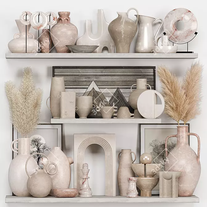 Rustic Decorative Set 3D Model 3D model image 1