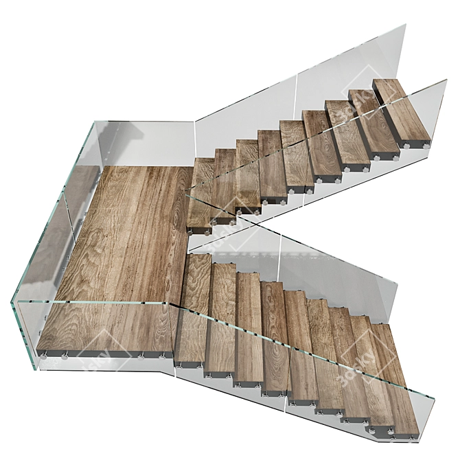 Contemporary Staircase Model 6 3D model image 5