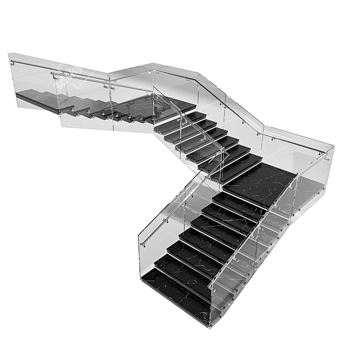 Contemporary Staircase Model FBX Plugin-Free 3D model image 4