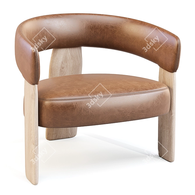 Oru BU2277 Lounge Chair - Bold 70s Inspiration 3D model image 1