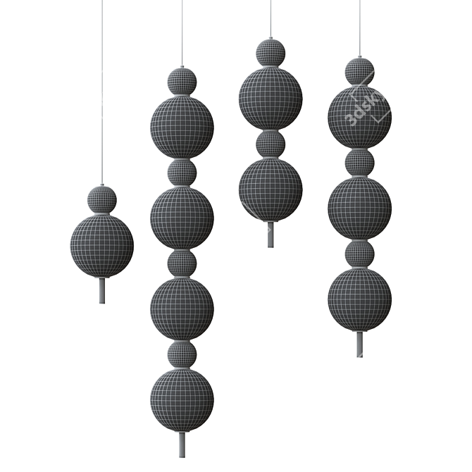 Spherical Glass Designer Lamps Stand 3D model image 2