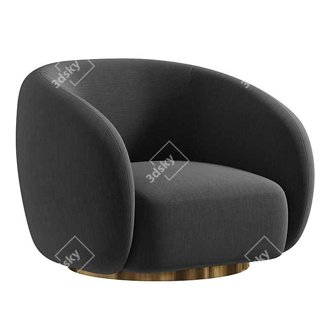 EICHHOLTZ Brice Cream Swivel Armchair 3D model image 3